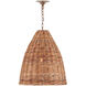Basket 1 Light 21 inch Washed Driftwood Pendant Ceiling Light